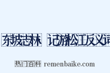 东坡志林·记游松江反义词是什么意思的图片